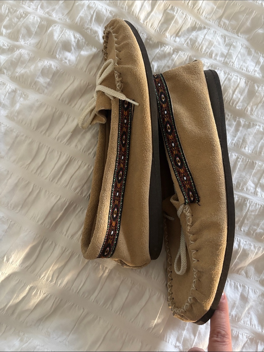 Women’s Suede Moccasin Slip-Ons in Tan - Picture 2 of 5